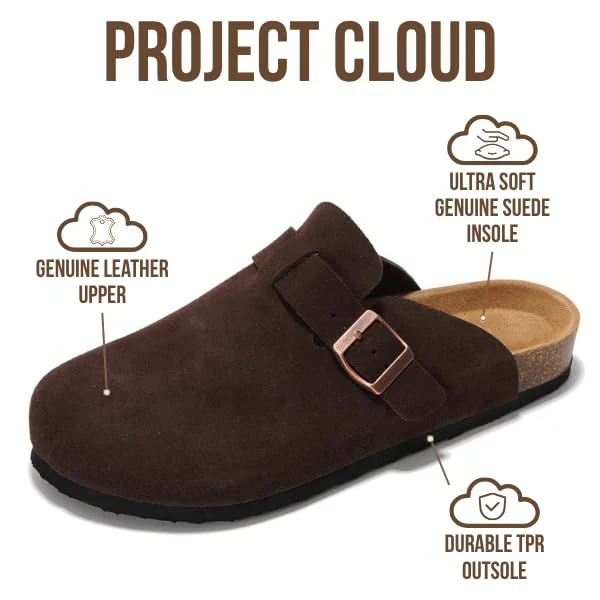 Project Cloud Men's Clogs | 100% Genuine Full Grain Leather | Memory Foam | Non-Slip | Brooklyn - Image 19
