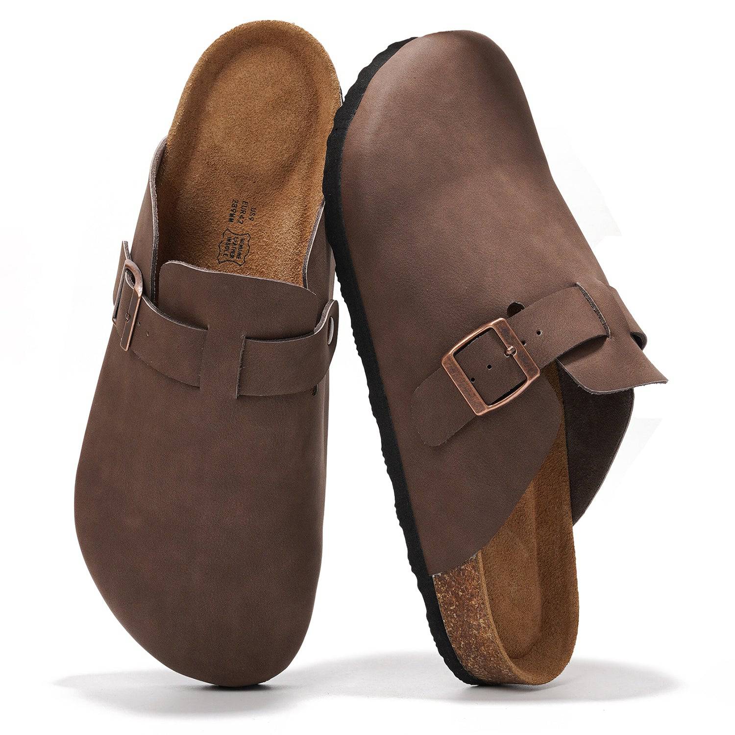 Project Cloud Men's Clogs | 100% Genuine Full Grain Leather | Memory Foam | Non-Slip | Brooklyn - Image 29