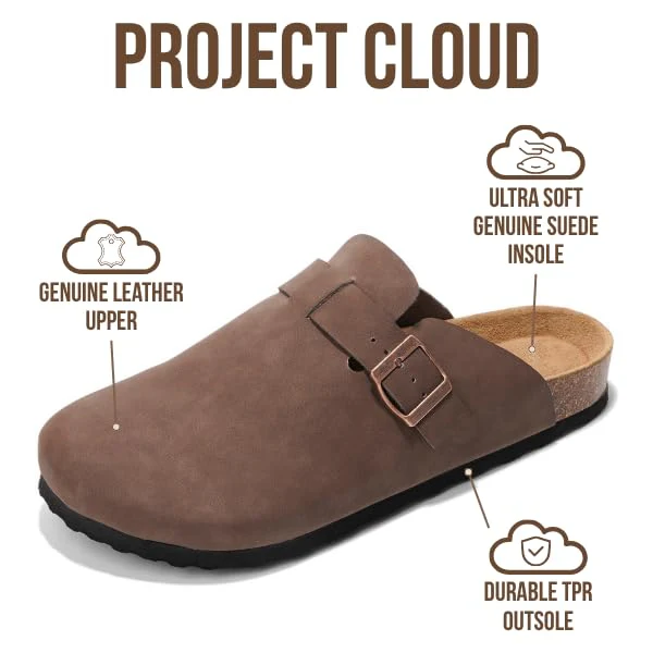 Project Cloud Men's Clogs | 100% Genuine Full Grain Leather | Memory Foam | Non-Slip | Brooklyn - Image 31