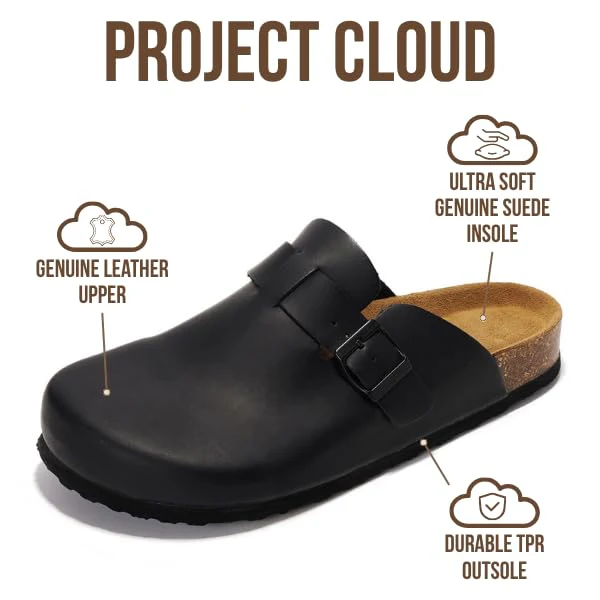 Project Cloud Men's Clogs | 100% Genuine Full Grain Leather | Memory Foam | Non-Slip | Brooklyn - Image 37