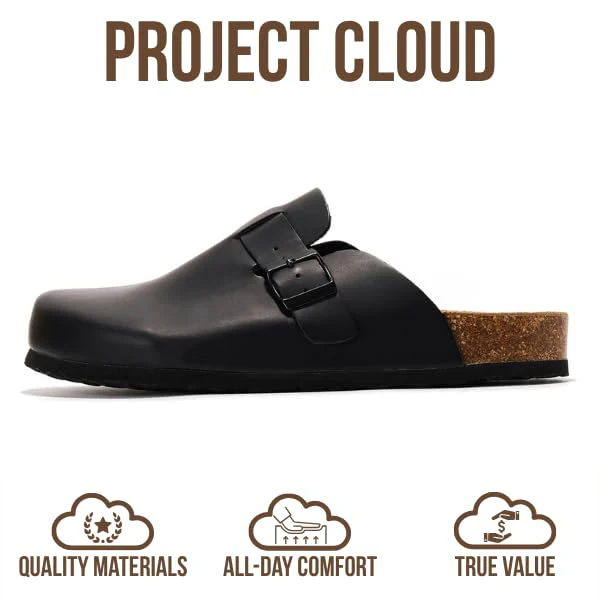 Project Cloud Men's Clogs | 100% Genuine Full Grain Leather | Memory Foam | Non-Slip | Brooklyn - Image 38