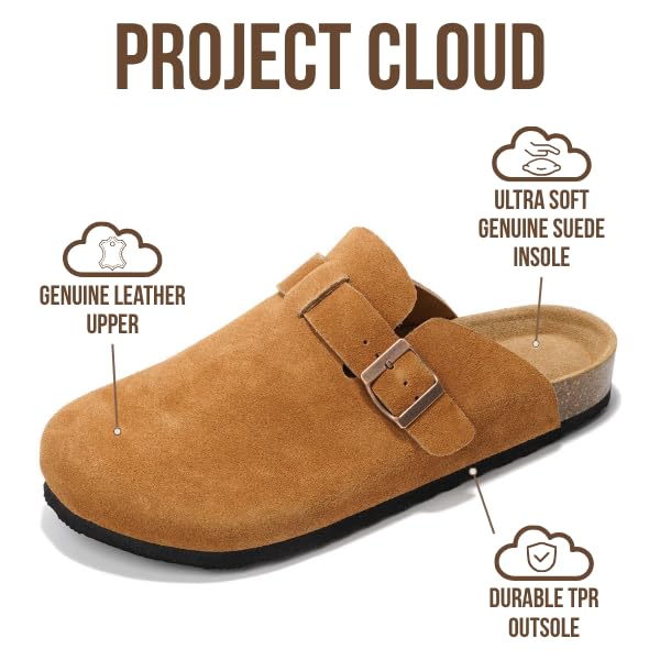 Project Cloud Men's Clogs | 100% Genuine Full Grain Leather | Memory Foam | Non-Slip | Brooklyn - Image 43