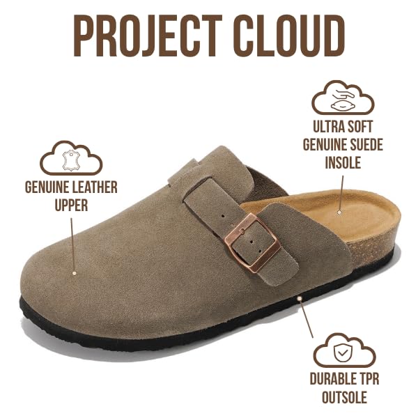 Project Cloud Men's Clogs | 100% Genuine Full Grain Leather | Memory Foam | Non-Slip | Brooklyn - Image 8