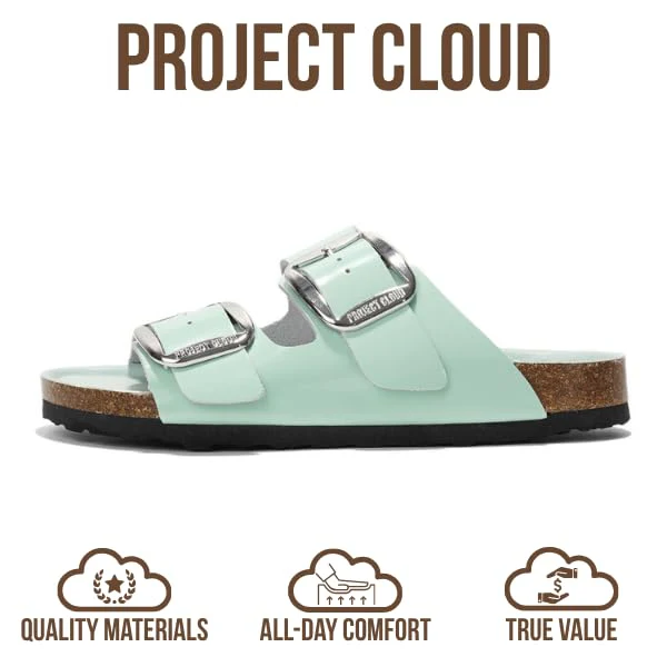 Project Cloud Women's | 100% Genuine Leather Women Flat Sandals | ProjectPlush | Lightweight | Non-Slip - Santorini - Image 106