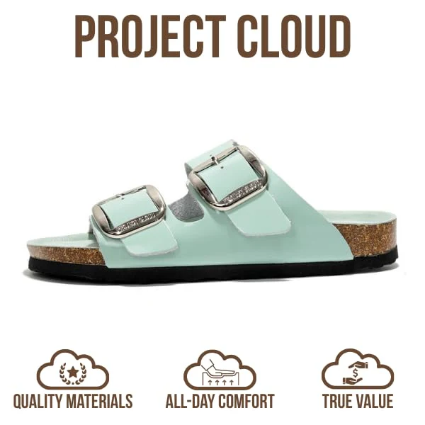 Project Cloud Women's | 100% Genuine Leather Women Flat Sandals | ProjectPlush | Lightweight | Non-Slip - Santorini - Image 111