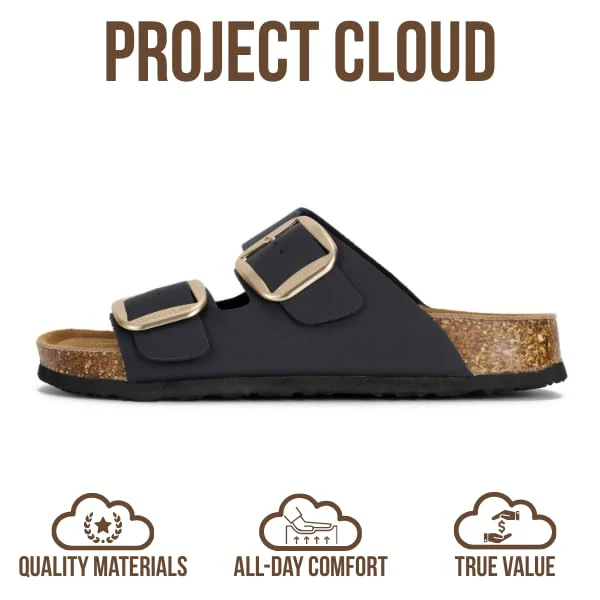 Project Cloud Women's | 100% Genuine Leather Women Flat Sandals | ProjectPlush | Lightweight | Non-Slip - Santorini - Image 117