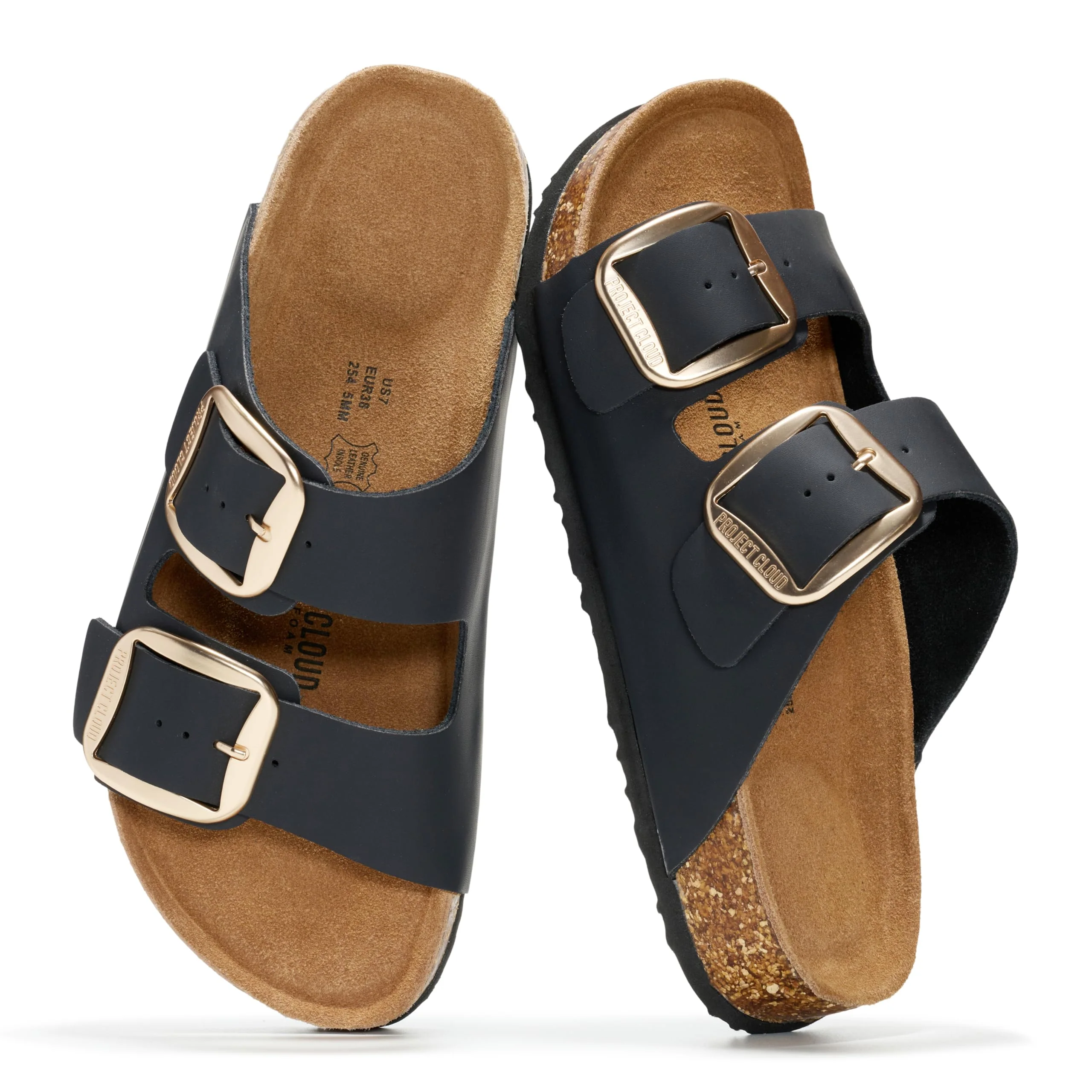 Project Cloud Women's | 100% Genuine Leather Women Flat Sandals | ProjectPlush | Lightweight | Non-Slip - Santorini - Image 119