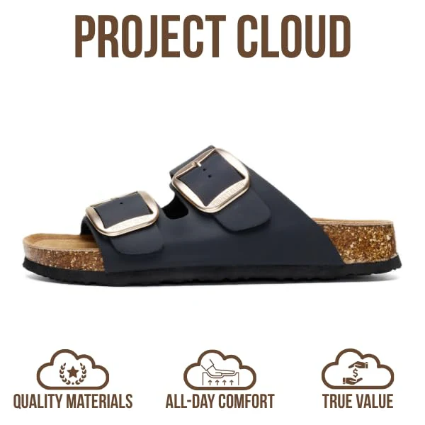 Project Cloud Women's | 100% Genuine Leather Women Flat Sandals | ProjectPlush | Lightweight | Non-Slip - Santorini - Image 122