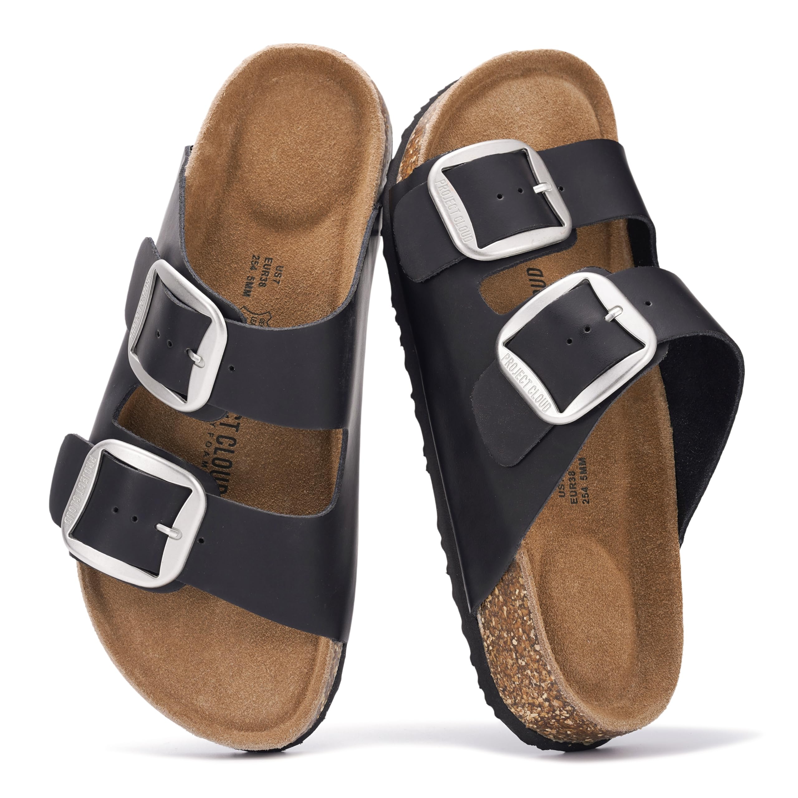 Project Cloud Women's | 100% Genuine Leather Women Flat Sandals | ProjectPlush | Lightweight | Non-Slip - Santorini - Image 125