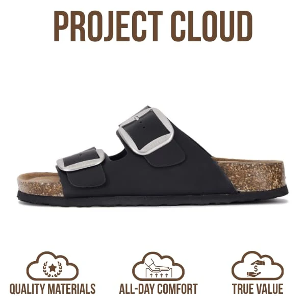 Project Cloud Women's | 100% Genuine Leather Women Flat Sandals | ProjectPlush | Lightweight | Non-Slip - Santorini - Image 128