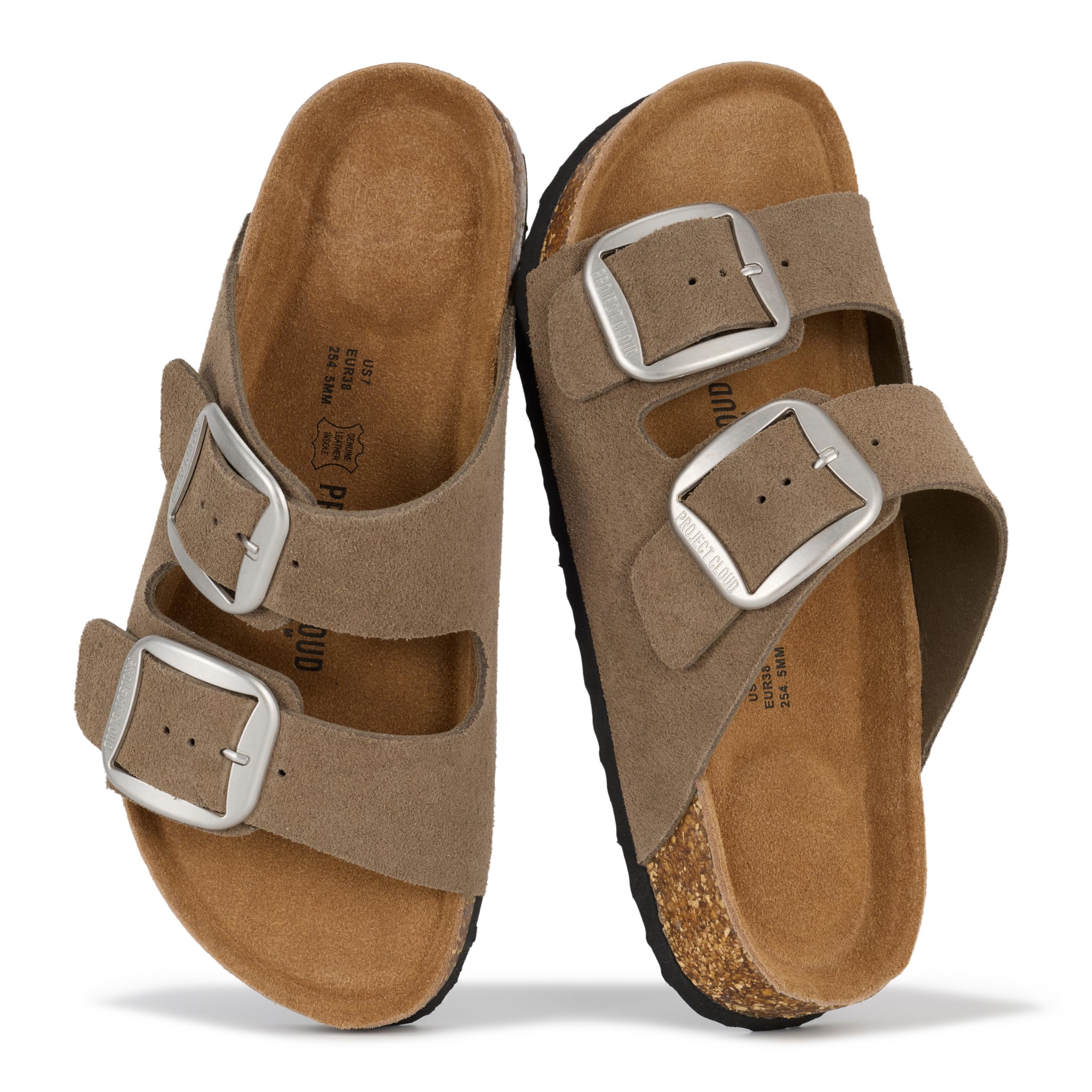 Project Cloud Women's | 100% Genuine Leather Women Flat Sandals | ProjectPlush | Lightweight | Non-Slip - Santorini - Image 130