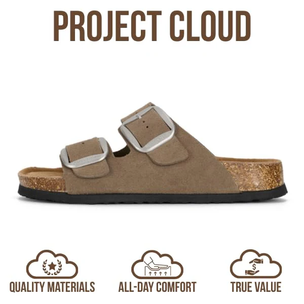 Project Cloud Women's | 100% Genuine Leather Women Flat Sandals | ProjectPlush | Lightweight | Non-Slip - Santorini - Image 133