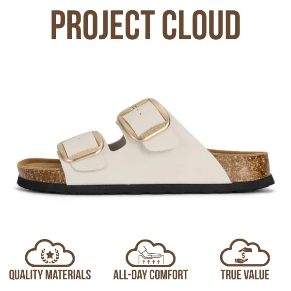 Project Cloud Women's | 100% Genuine Leather Women Flat Sandals | ProjectPlush | Lightweight | Non-Slip - Santorini - Image 138