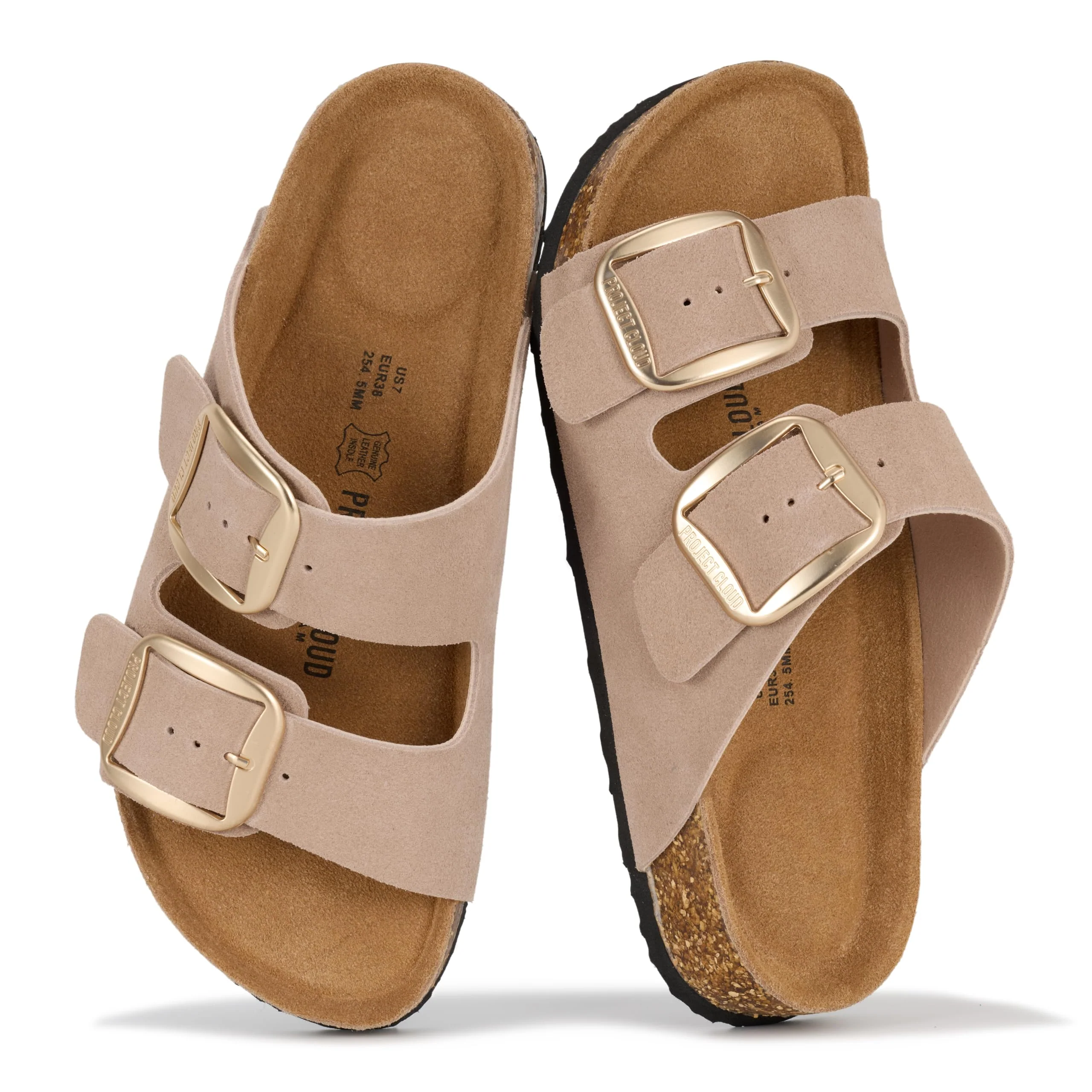 Project Cloud Women's | 100% Genuine Leather Women Flat Sandals | ProjectPlush | Lightweight | Non-Slip - Santorini - Image 145