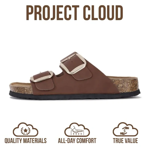 Project Cloud Women's | 100% Genuine Leather Women Flat Sandals | ProjectPlush | Lightweight | Non-Slip - Santorini - Image 154