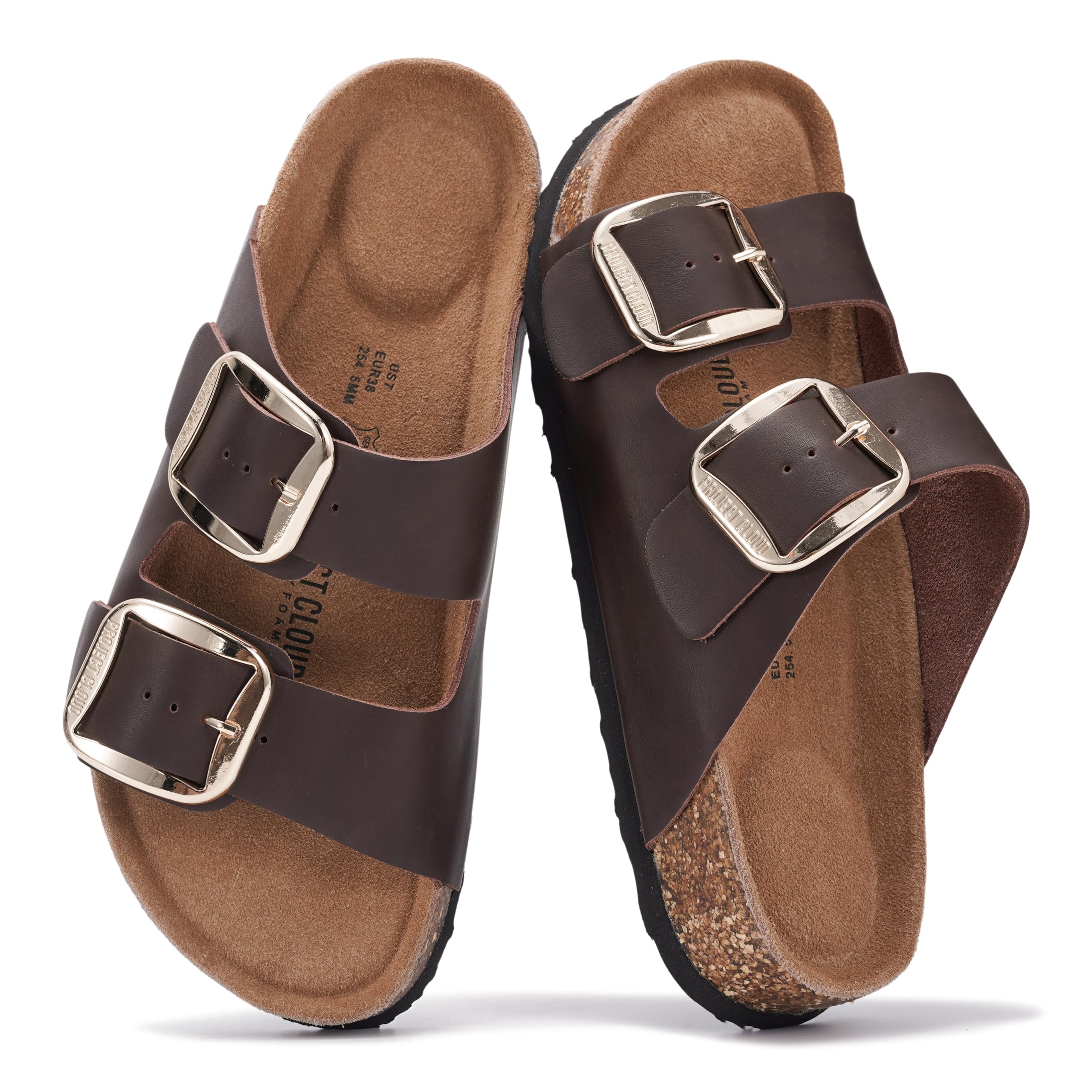 Project Cloud Women's | 100% Genuine Leather Women Flat Sandals | ProjectPlush | Lightweight | Non-Slip - Santorini - Image 157