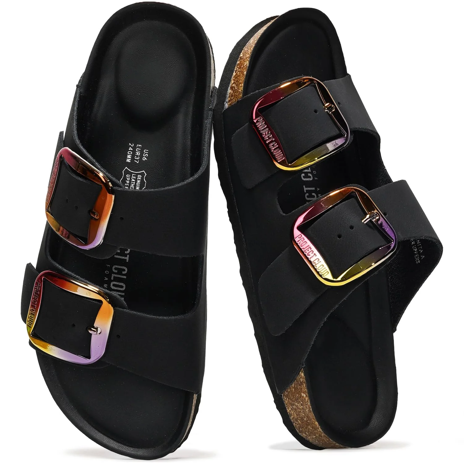 Project Cloud Women's | 100% Genuine Leather Women Flat Sandals | ProjectPlush | Lightweight | Non-Slip - Santorini - Image 162
