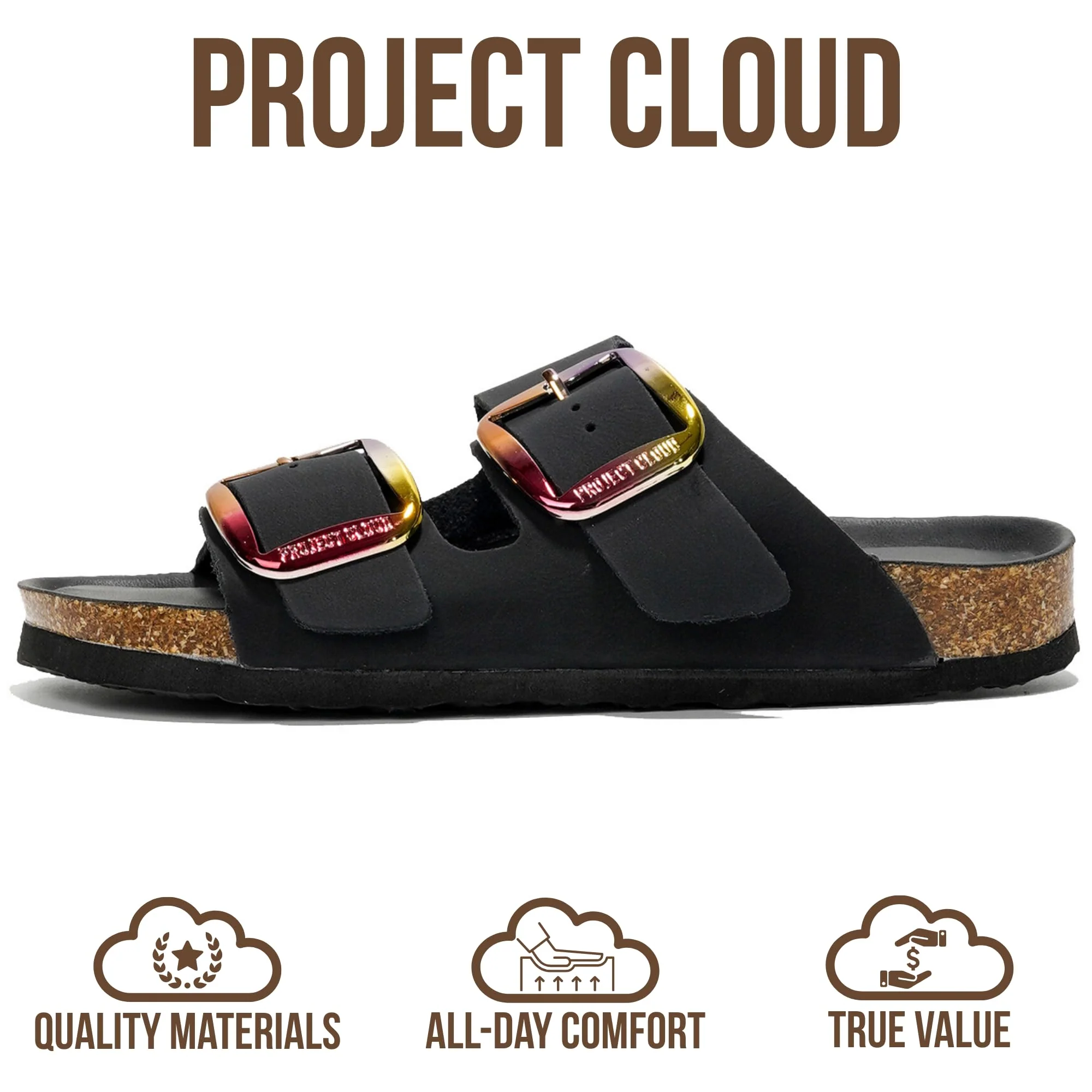 Project Cloud Women's | 100% Genuine Leather Women Flat Sandals | ProjectPlush | Lightweight | Non-Slip - Santorini - Image 165