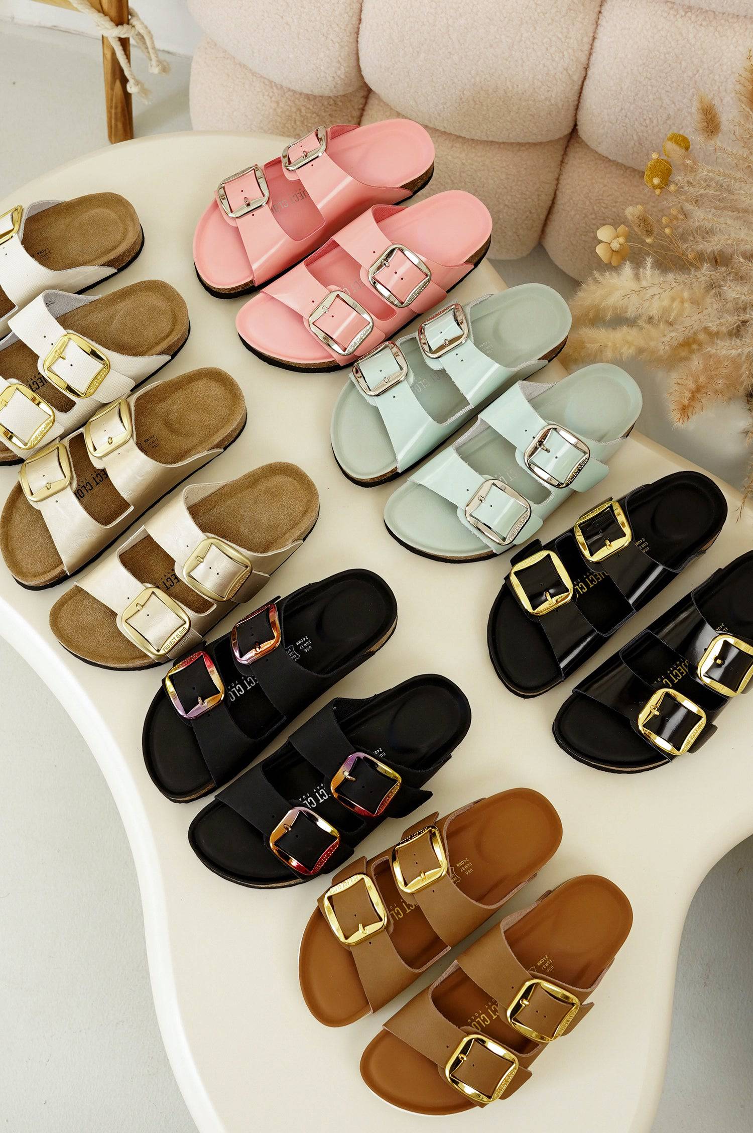Project Cloud Women's | 100% Genuine Leather Women Flat Sandals | ProjectPlush | Lightweight | Non-Slip - Santorini - Image 167