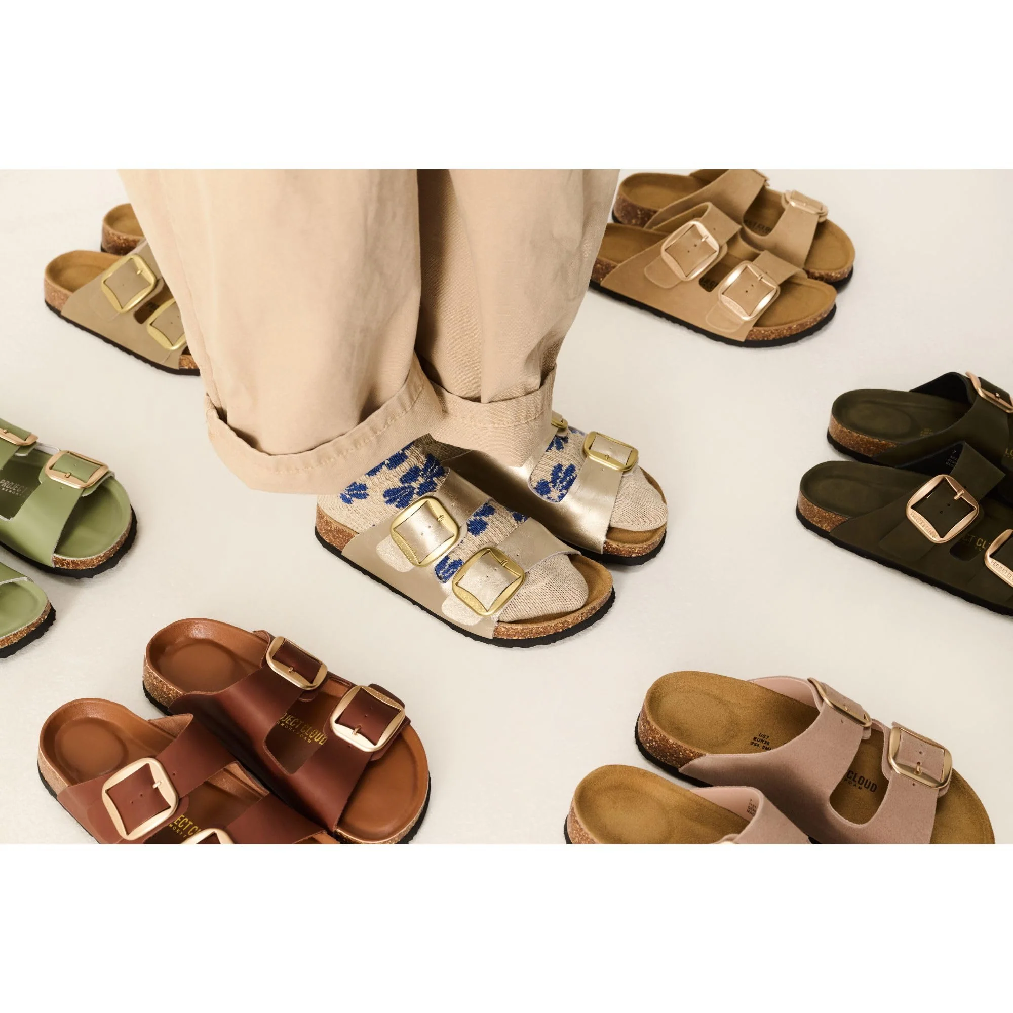 Project Cloud Women's | 100% Genuine Leather Women Flat Sandals | ProjectPlush | Lightweight | Non-Slip - Santorini - Image 168