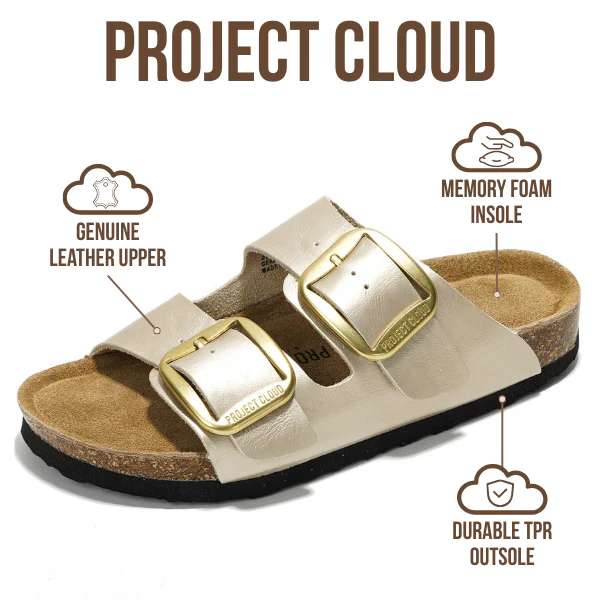 Project Cloud Women's | 100% Genuine Leather Women Flat Sandals | ProjectPlush | Lightweight | Non-Slip - Santorini - Image 20