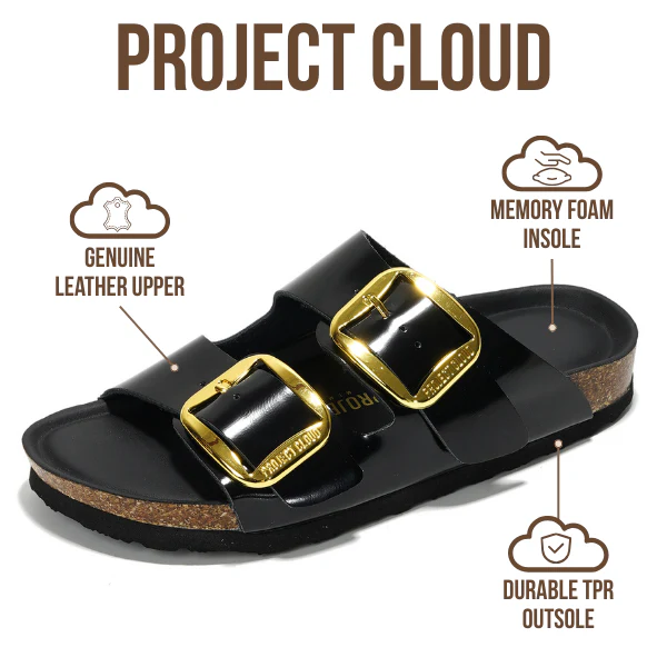 Project Cloud Women's | 100% Genuine Leather Women Flat Sandals | ProjectPlush | Lightweight | Non-Slip - Santorini - Image 29