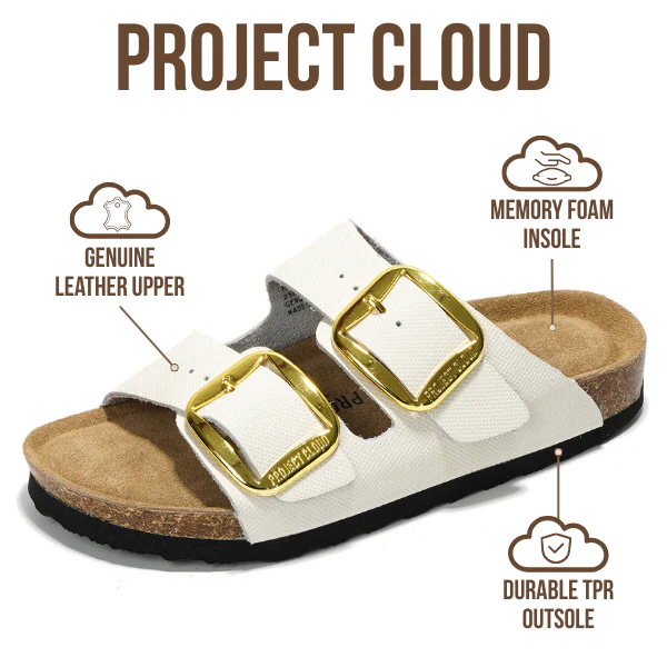 Project Cloud Women's | 100% Genuine Leather Women Flat Sandals | ProjectPlush | Lightweight | Non-Slip - Santorini - Image 63
