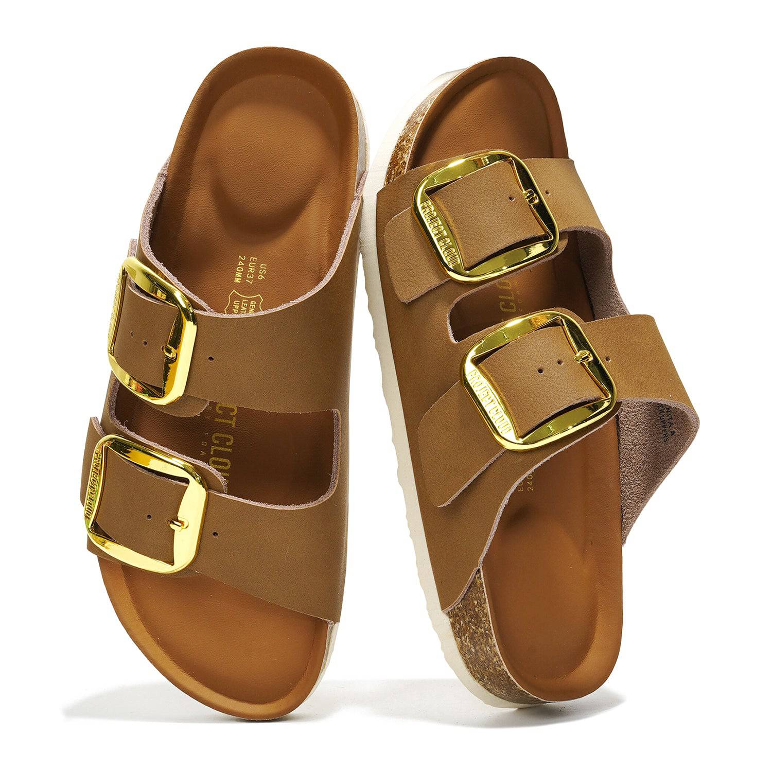 Project Cloud Women's | 100% Genuine Leather Women Flat Sandals | ProjectPlush | Lightweight | Non-Slip - Santorini - Image 67