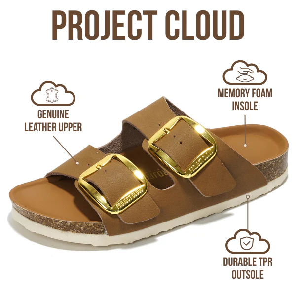 Project Cloud Women's | 100% Genuine Leather Women Flat Sandals | ProjectPlush | Lightweight | Non-Slip - Santorini - Image 69