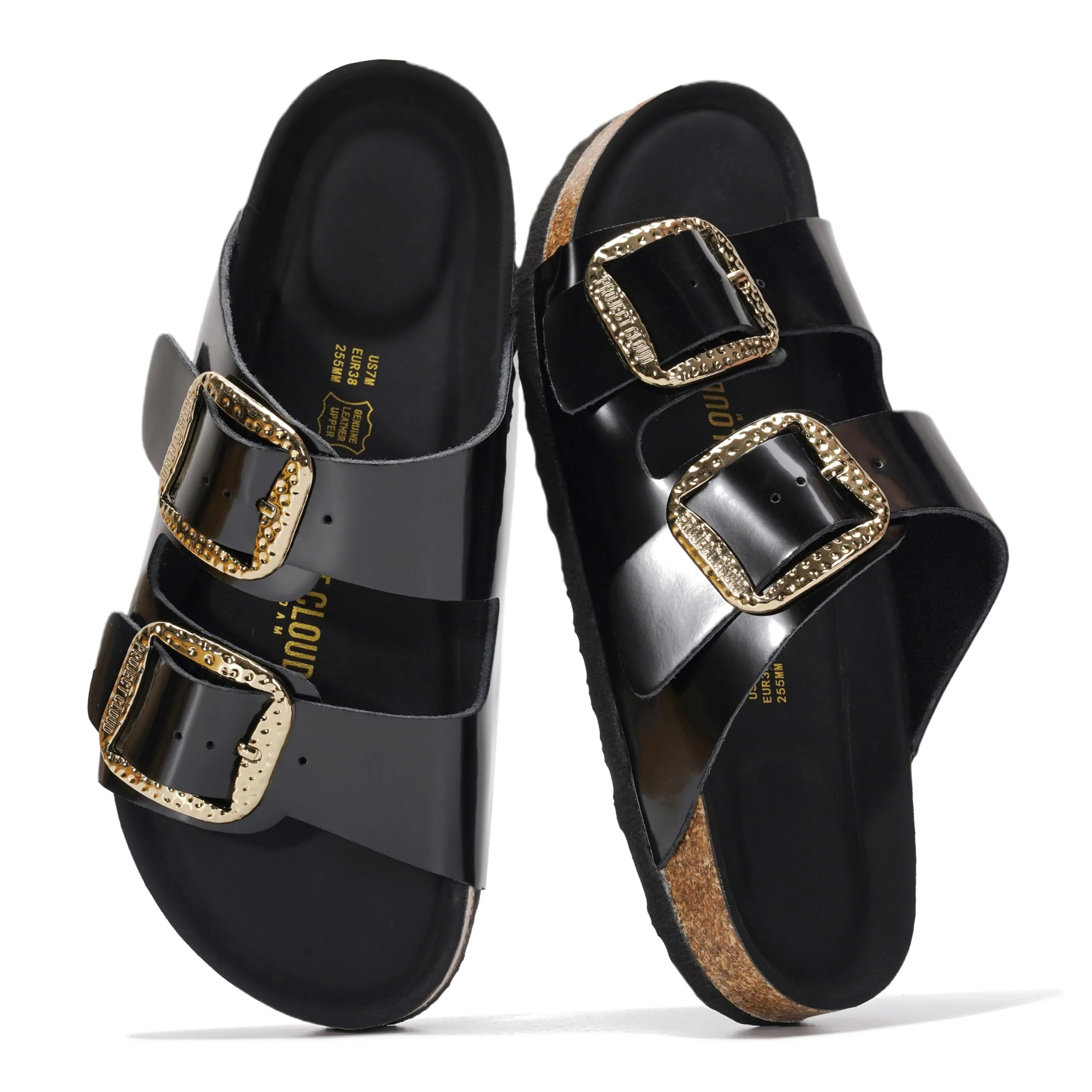 Project Cloud Women's | 100% Genuine Leather Women Flat Sandals | ProjectPlush | Lightweight | Non-Slip - Santorini - Image 73