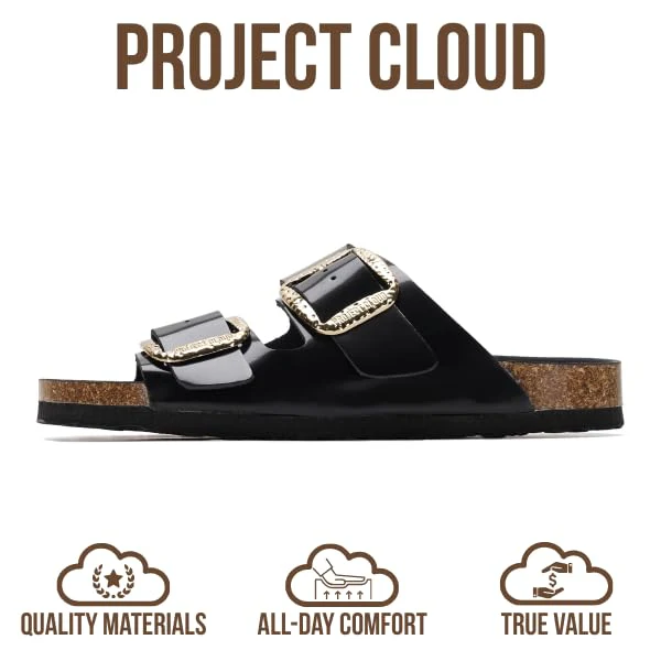 Project Cloud Women's | 100% Genuine Leather Women Flat Sandals | ProjectPlush | Lightweight | Non-Slip - Santorini - Image 76