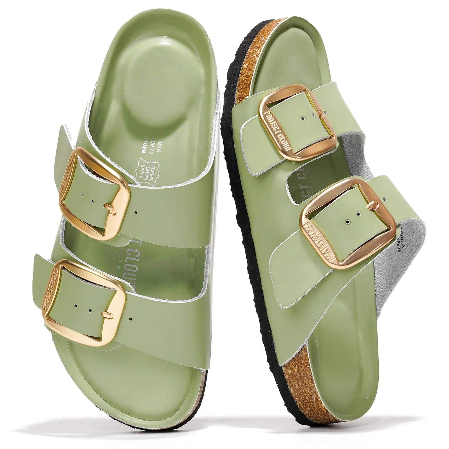 Project Cloud Women's | 100% Genuine Leather Women Flat Sandals | ProjectPlush | Lightweight | Non-Slip - Santorini - Image 83
