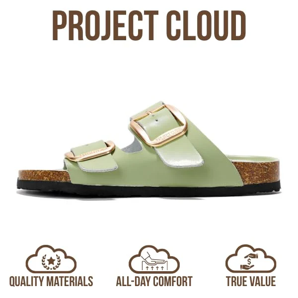 Project Cloud Women's | 100% Genuine Leather Women Flat Sandals | ProjectPlush | Lightweight | Non-Slip - Santorini - Image 86