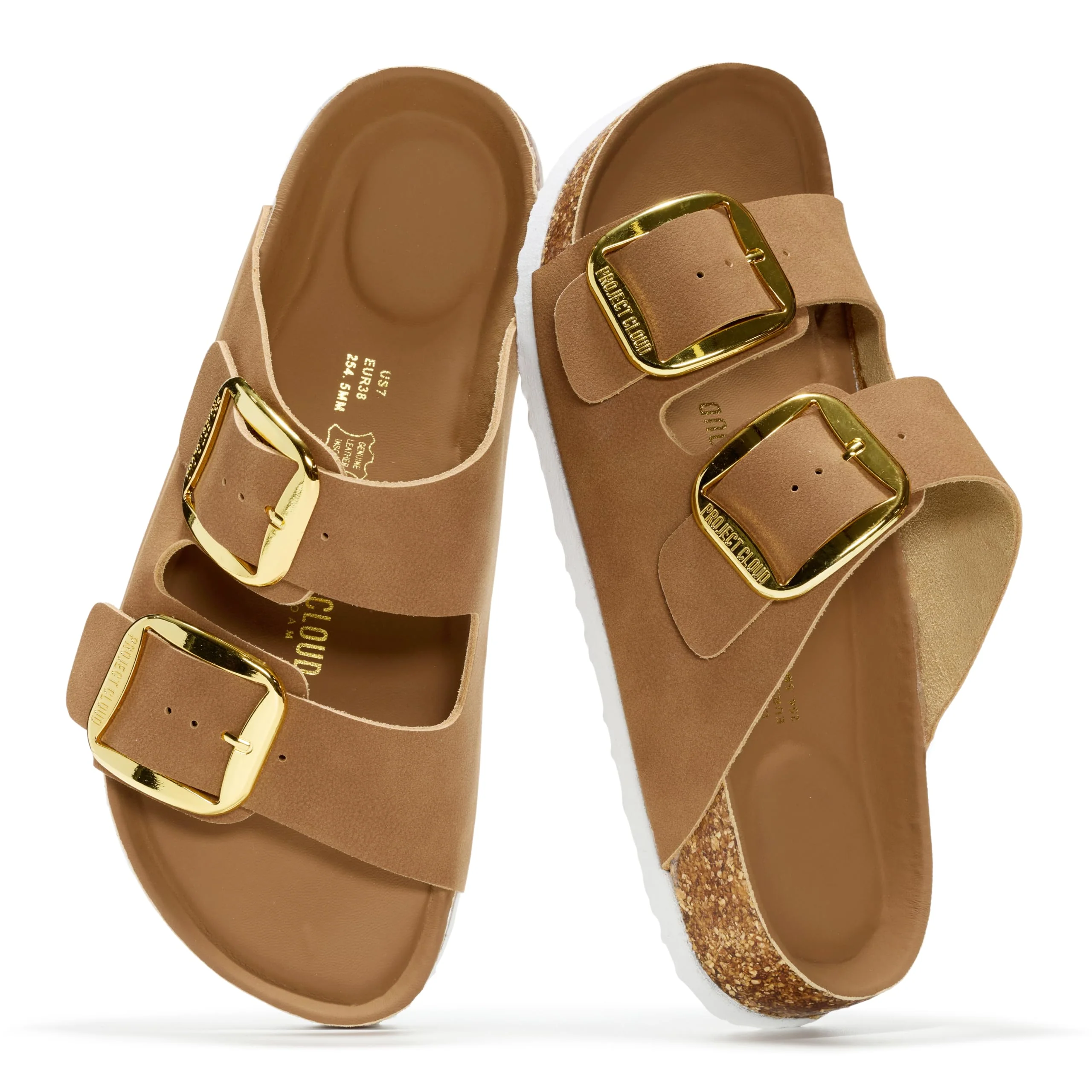 Project Cloud Women's | 100% Genuine Leather Women Flat Sandals | ProjectPlush | Lightweight | Non-Slip - Santorini - Image 88