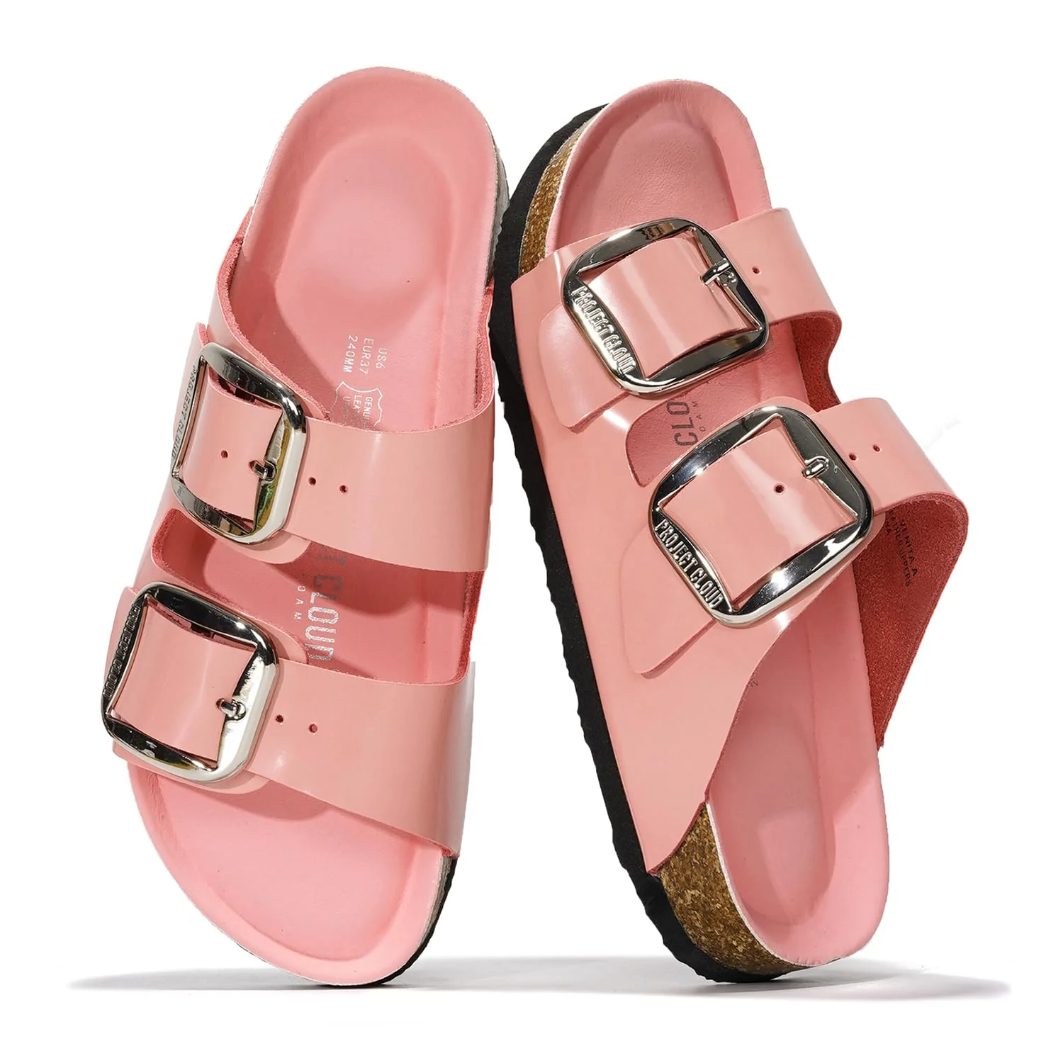 Project Cloud Women's | 100% Genuine Leather Women Flat Sandals | ProjectPlush | Lightweight | Non-Slip - Santorini - Image 98
