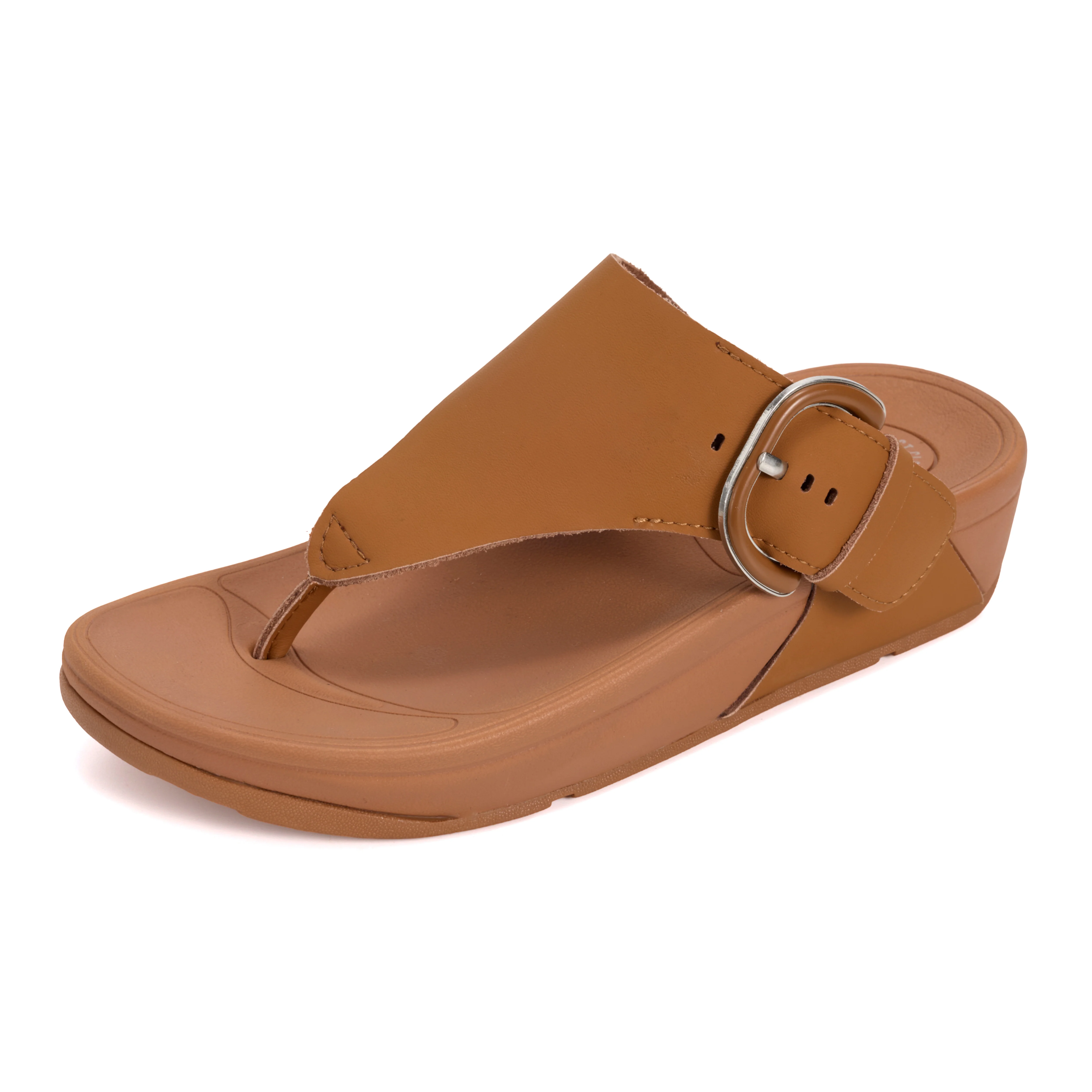 Project Cloud Women's | Leather Thong Sandals | Adjustable Buckle | Plush and Soft Insole | Lightweight | Non-Slip - Arlee Buckle - Image 2
