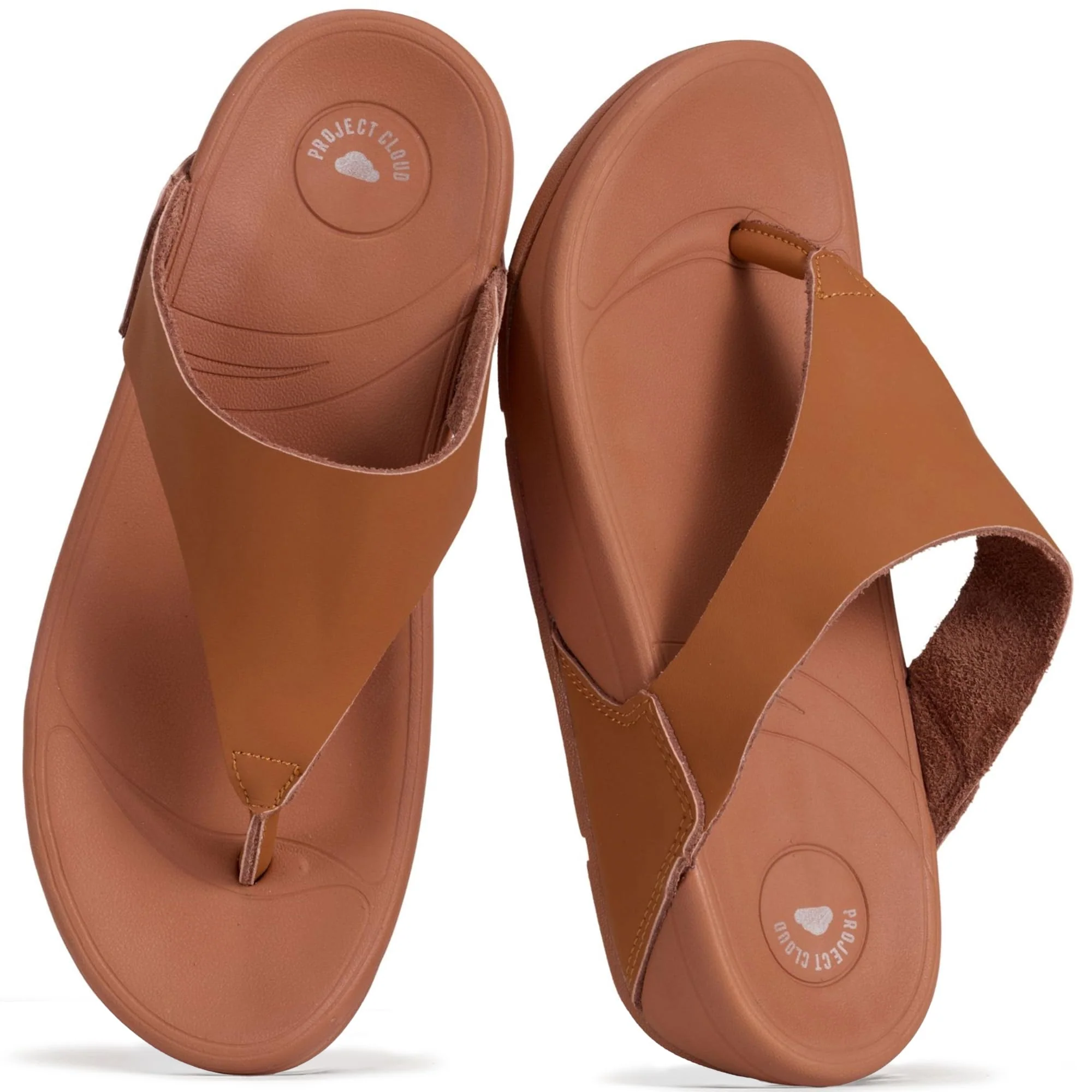 Project Cloud Women's | Genuine Leather Thong Flip Flops | Plush and Soft Insole | Lightweight | Non-Slip - Arlo - Image 11