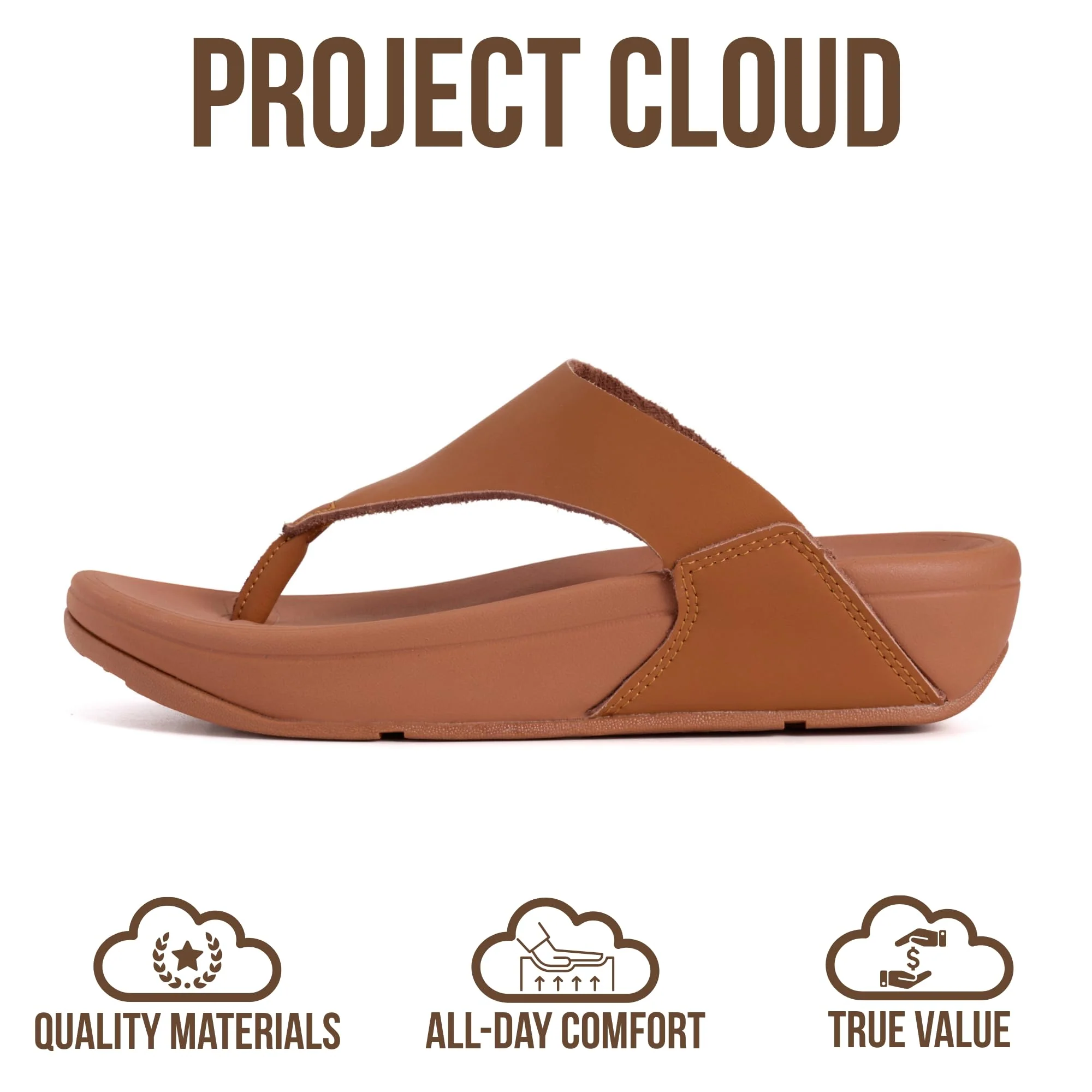 Project Cloud Women's | Genuine Leather Thong Flip Flops | Plush and Soft Insole | Lightweight | Non-Slip - Arlo - Image 14