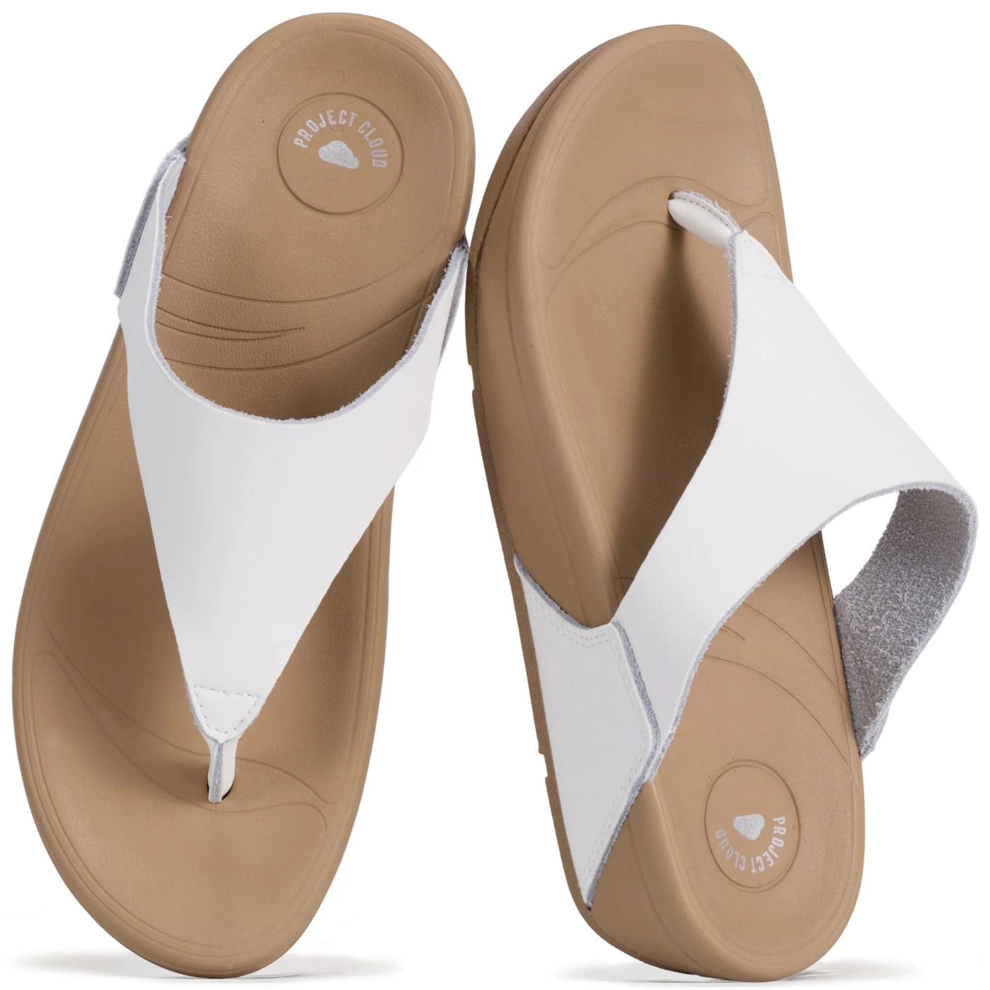 Project Cloud Women's | Genuine Leather Thong Flip Flops | Plush and Soft Insole | Lightweight | Non-Slip - Arlo - Image 16