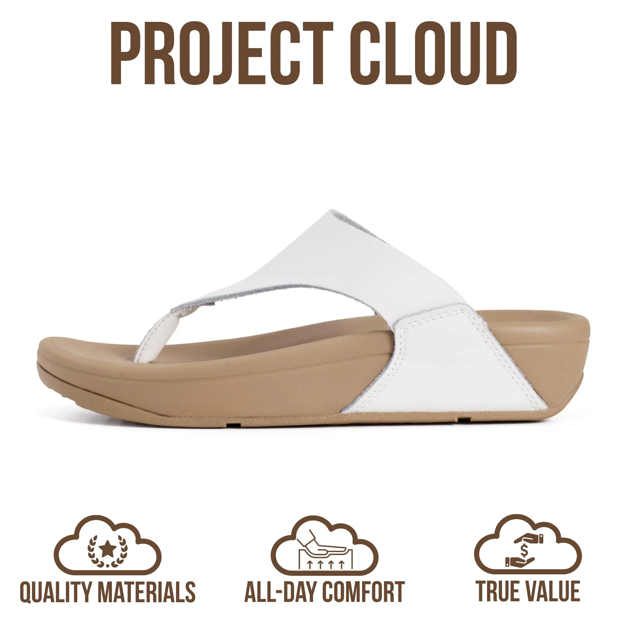 Project Cloud Women's | Genuine Leather Thong Flip Flops | Plush and Soft Insole | Lightweight | Non-Slip - Arlo - Image 19