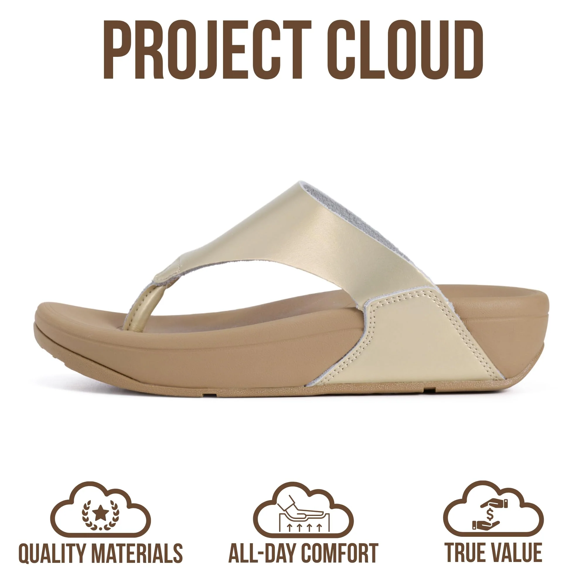Project Cloud Women's | Genuine Leather Thong Flip Flops | Plush and Soft Insole | Lightweight | Non-Slip - Arlo - Image 4