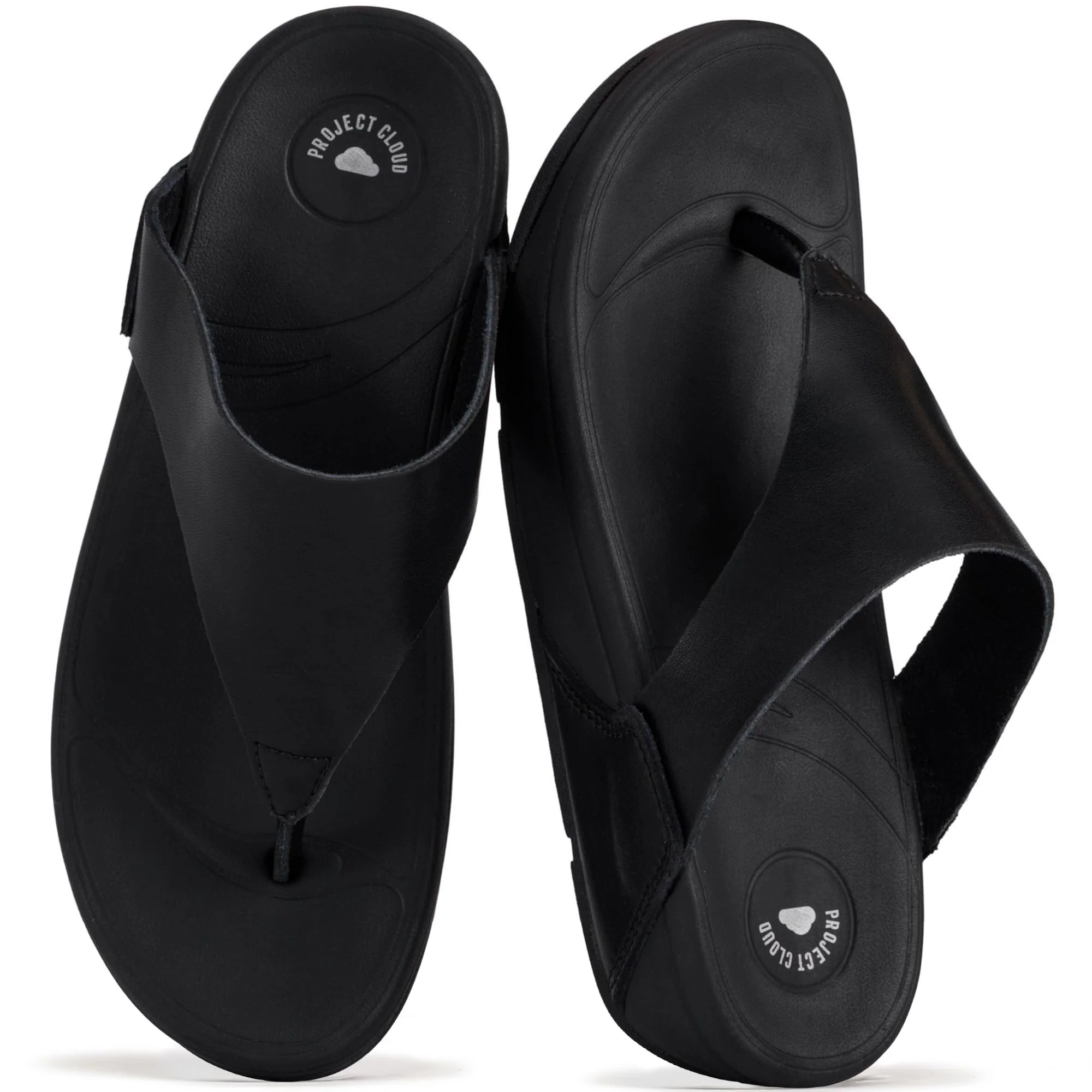 Project Cloud Women's | Genuine Leather Thong Flip Flops | Plush and Soft Insole | Lightweight | Non-Slip - Arlo - Image 6