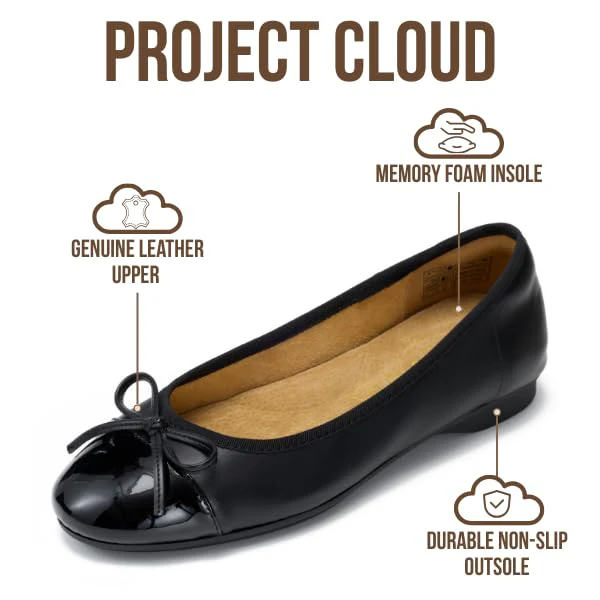 Project Cloud Women's | Genuine Leather Insole Womens Ballet Flats | Memory Foam | Lightweight | Non-Slip - Ashley - Image 13