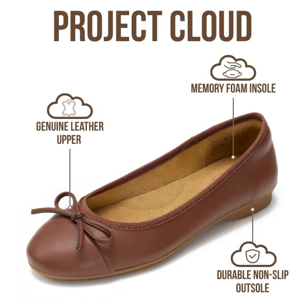 Project Cloud Women's | Genuine Leather Insole Womens Ballet Flats | Memory Foam | Lightweight | Non-Slip - Ashley - Image 18
