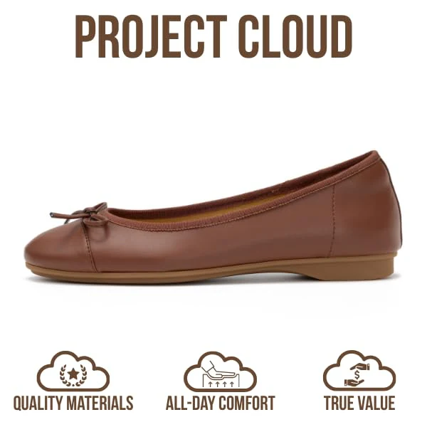Project Cloud Women's | Genuine Leather Insole Womens Ballet Flats | Memory Foam | Lightweight | Non-Slip - Ashley - Image 19