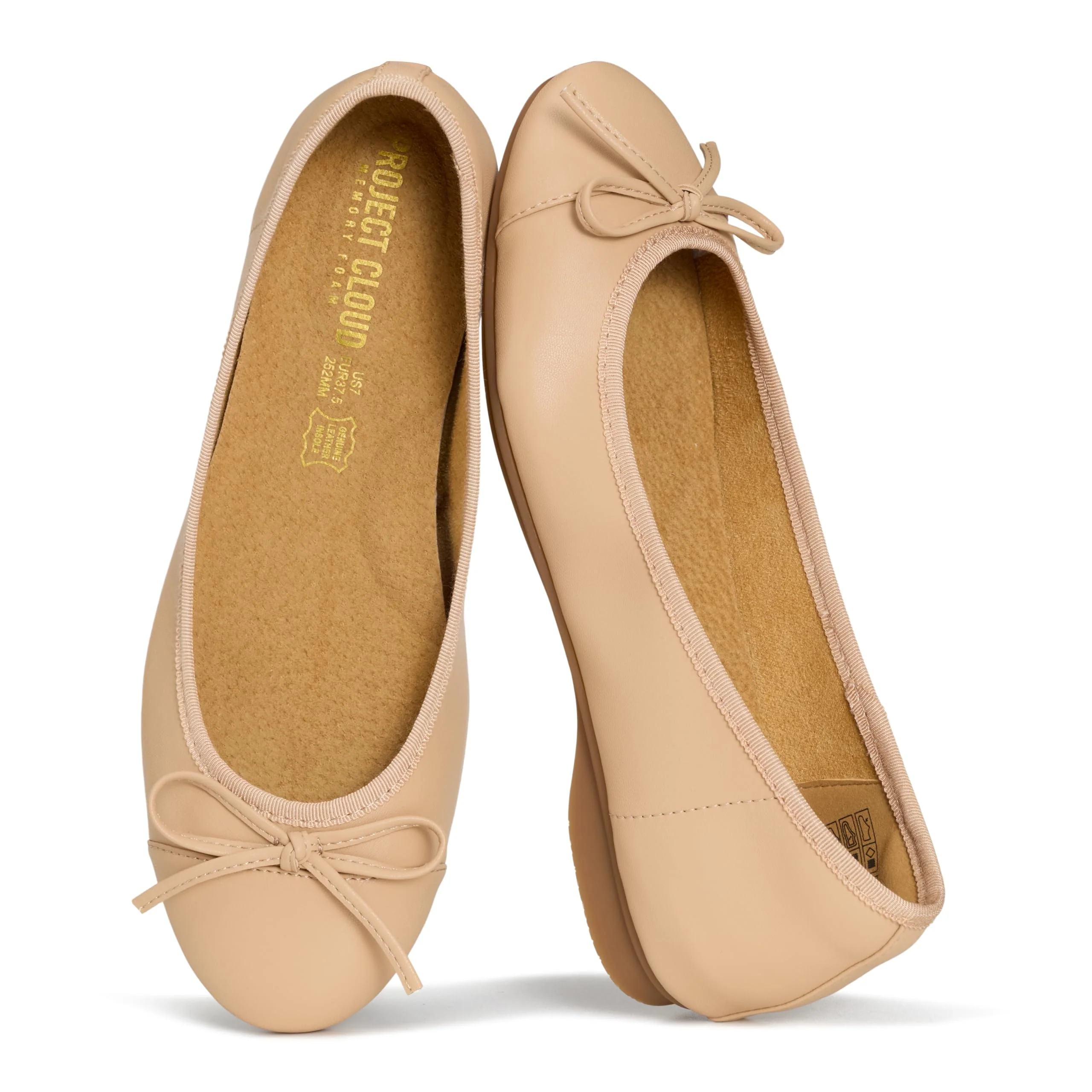 Project Cloud Women's | Genuine Leather Insole Womens Ballet Flats | Memory Foam | Lightweight | Non-Slip - Ashley - Image 21
