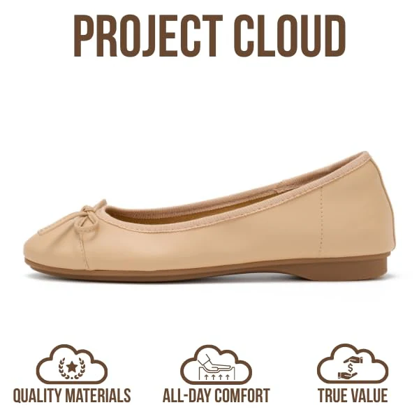Project Cloud Women's | Genuine Leather Insole Womens Ballet Flats | Memory Foam | Lightweight | Non-Slip - Ashley - Image 24