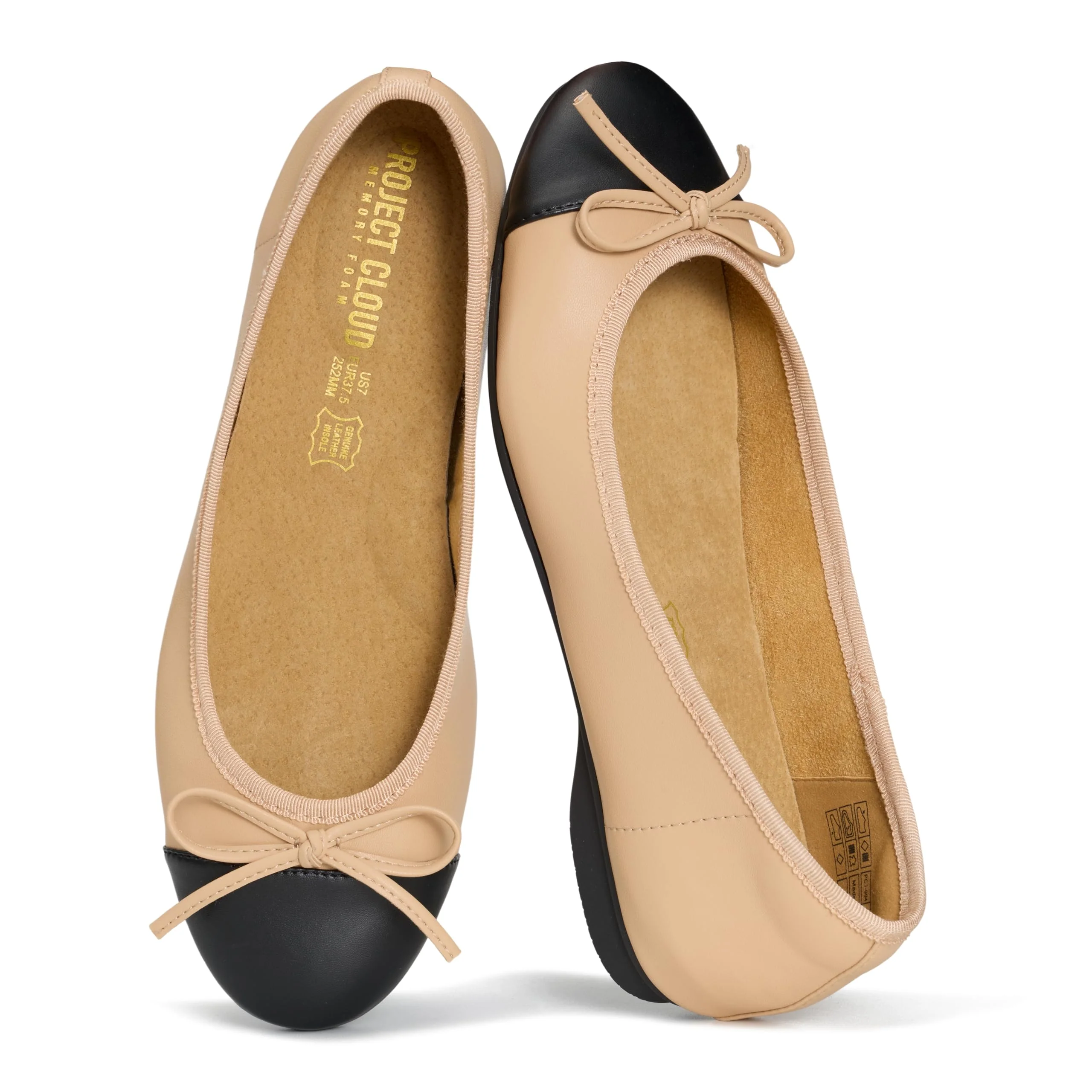 Project Cloud Women's | Genuine Leather Insole Womens Ballet Flats | Memory Foam | Lightweight | Non-Slip - Ashley - Image 26