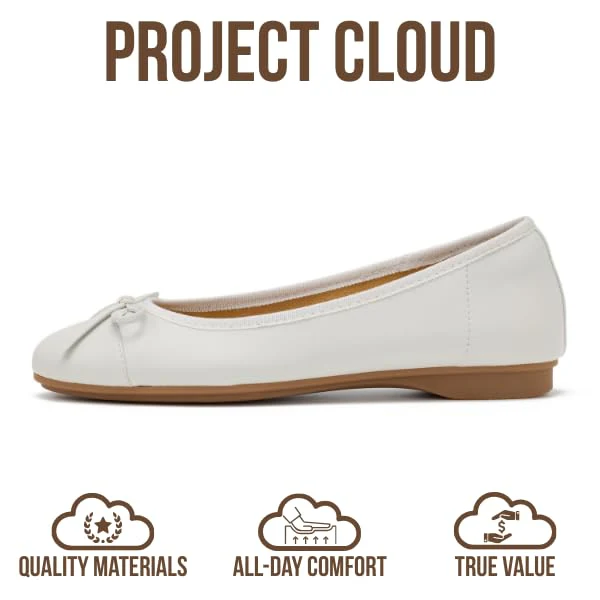 Project Cloud Women's | Genuine Leather Insole Womens Ballet Flats | Memory Foam | Lightweight | Non-Slip - Ashley - Image 4