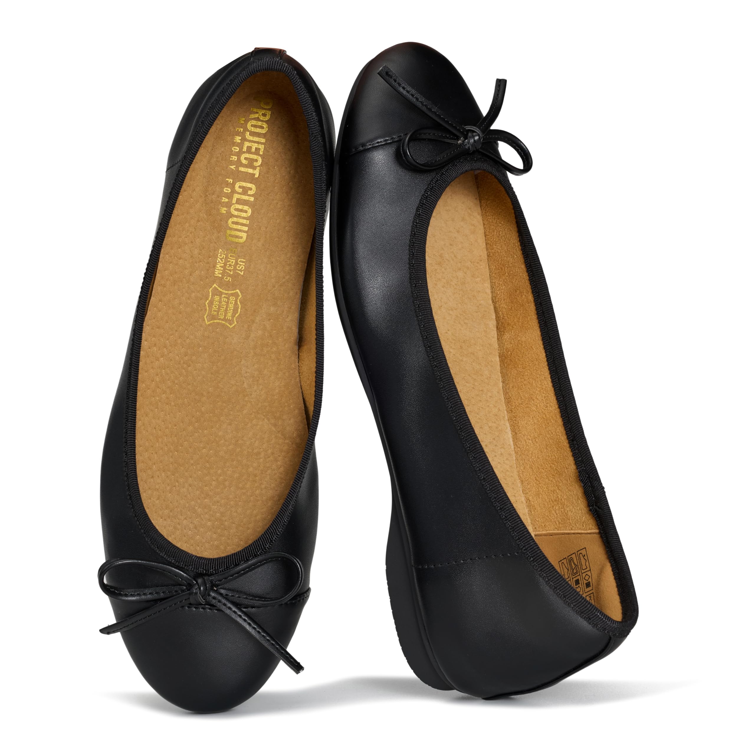 Project Cloud Women's | Genuine Leather Insole Womens Ballet Flats | Memory Foam | Lightweight | Non-Slip - Ashley - Image 6